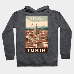 A Vintage Travel Art of Turin - Italy Hoodie